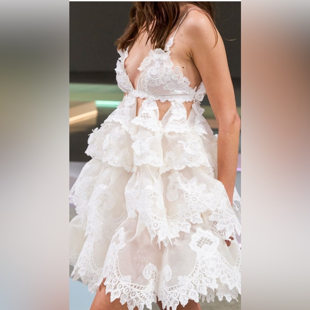 NWT Zimmermann Crush Tiered Lace Minidress
Ivory White Crush Tiered Ruffle Dress - Picture 4 of 15